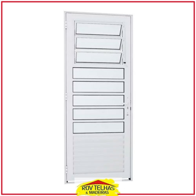 Orçar Porta de Alumínio Branco com Vidro Suzano - Porta de Alumínio Altura