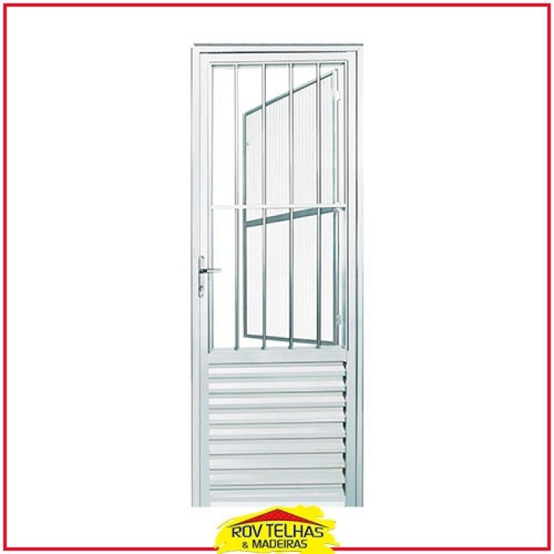 Porta de Alumínio Branco com Vidro Guararema - Porta de Alumínio Branco com Vidro